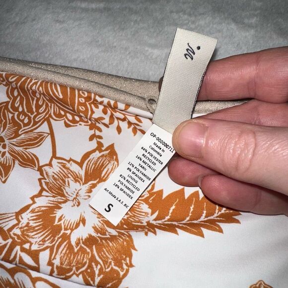 Maaji Reversible Bikini Bottom Tropical Pattern Gold Sparkle Small NWT - Picture 5 of 7